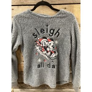 Disney gray crewneck Minnie and Mickey sleigh ride size XS